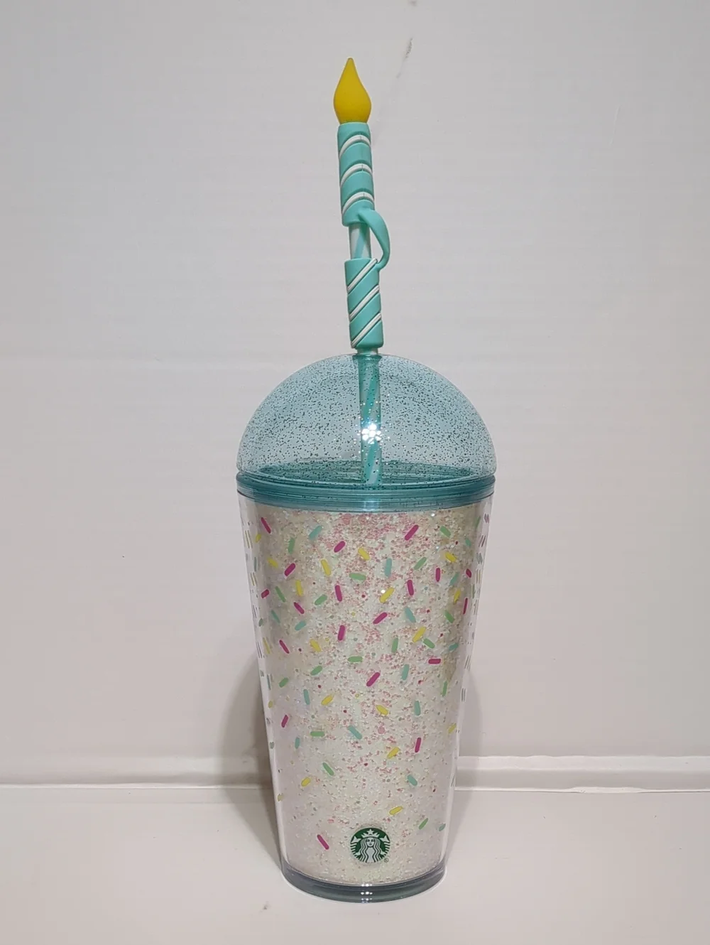 2025 Starbucks Tumbler 16oz With Birthday Candle Straw Topper NWT